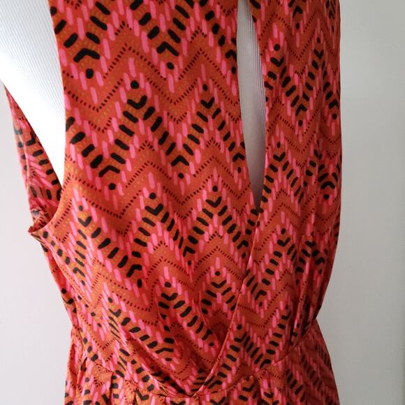 Jack by BB Dakota Aiko Dress Red Chevron Mini Sleeveless Large - Picture 7 of 11
